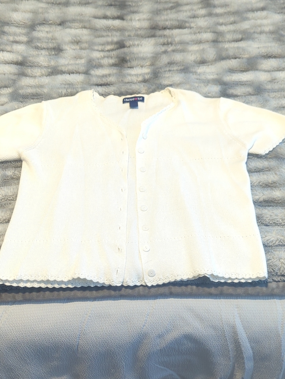 Limited Too White Short-Sleeve Button Front Knit Top